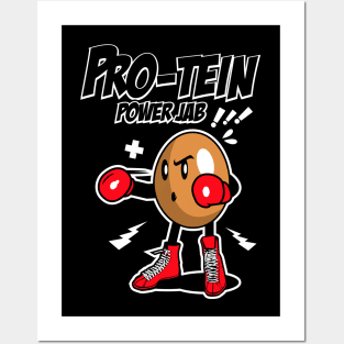 BOXING EGG CARTOON Posters and Art